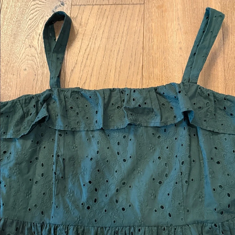 LOFT Square Neck Eyelet Midi Dress - 10 - Picture 2 of 4